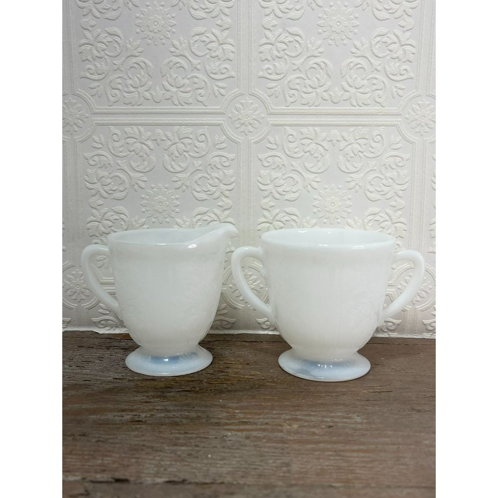Vintage MacBeth-Evans Glass American Sweetheart Monax Footed Creamer White